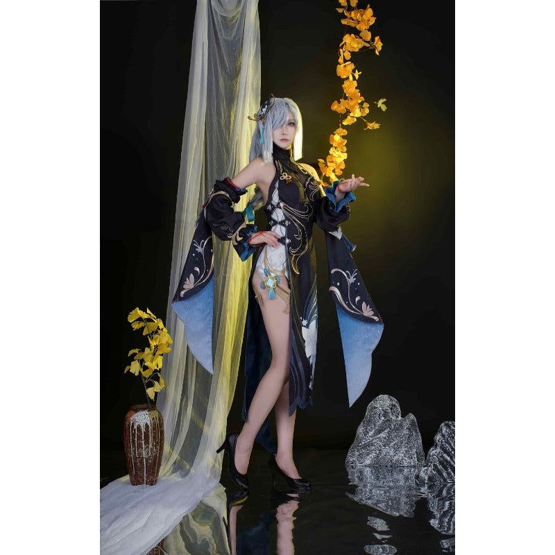 Traje de Cosplay Ganyu Cheongsam de Genshin Impact - Outfit del Festival del Farol de Shen He - Fantasia Cosera