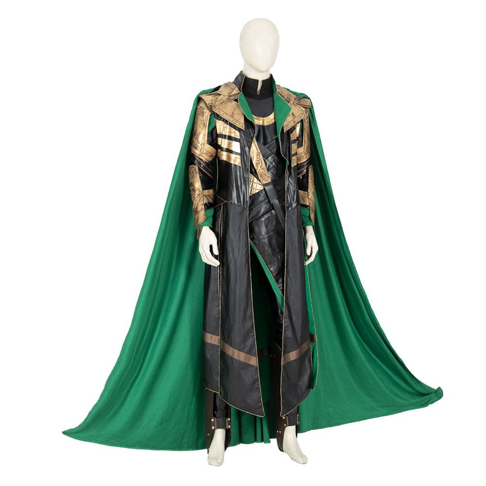 Traje de Cosplay de Loki de Alta Calidad, Armadura de Batalla, Traje Dañado, Casco para Halloween - Fantasia Cosera