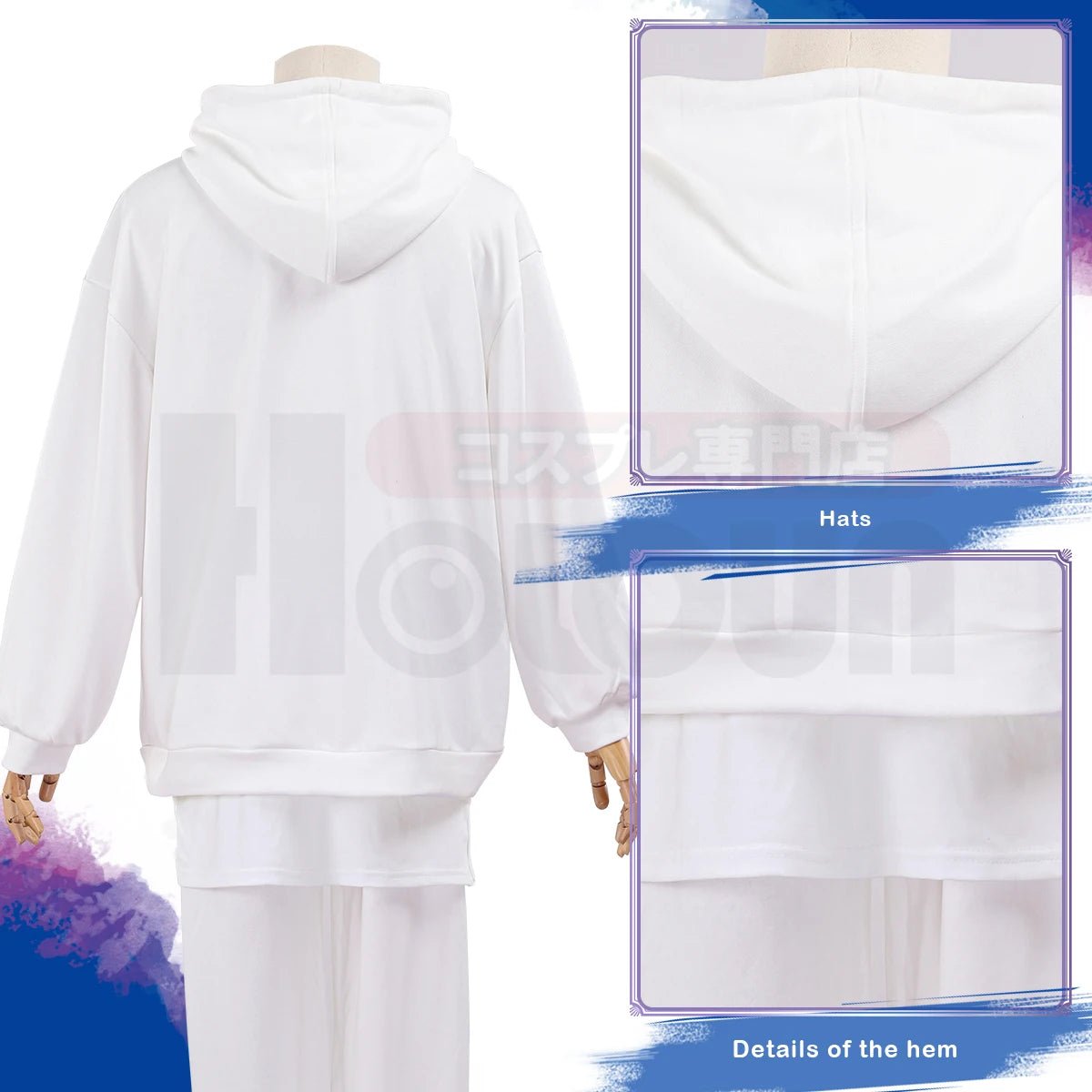 Disfraz de Nagi de Blue Lock, Peluca, Sudadera y Pantalones Blancos para Uso Diario - Fantasia Cosera