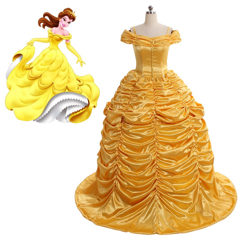 Vestido de Princesa Belle para Adultos | Disfraz de Cosplay para Halloween y Fiestas Temáticas - Fantasia Cosera
