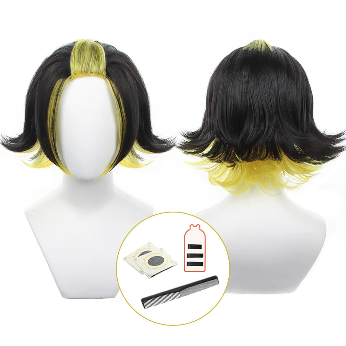 Peluca Cosplay Bachira Blue Lock Futbolista Rosa Red Fibra Sintética Talla Ajustable Resistente al Calor Halloween - Fantasia Cosera