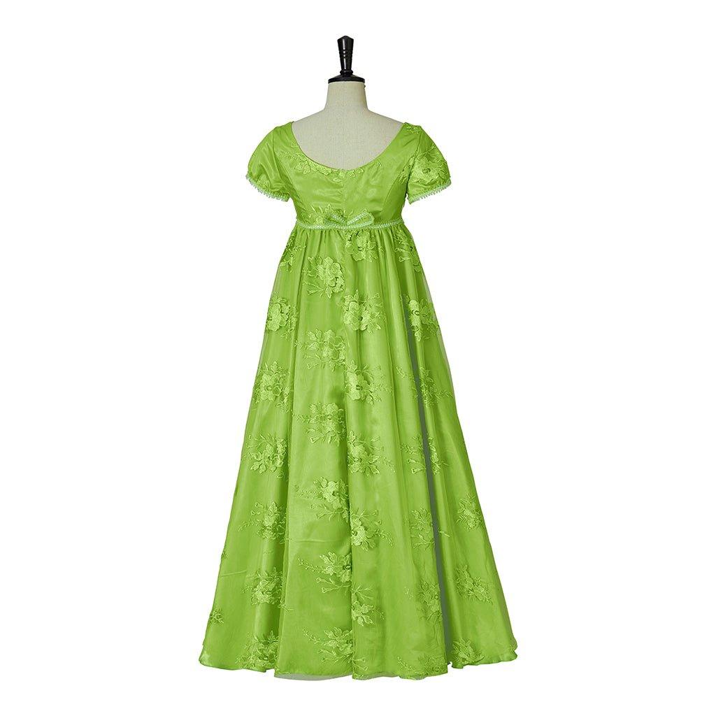 Vestido de Cosplay Bridgerton Verde - Elegancia de la Regencia - Fantasia Cosera