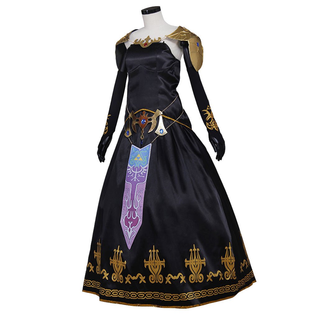 Vestido Negro de Cosplay Princesa Oscura Guerrera del Crepúsculo | Disfraz de Juego - Fantasia Cosera