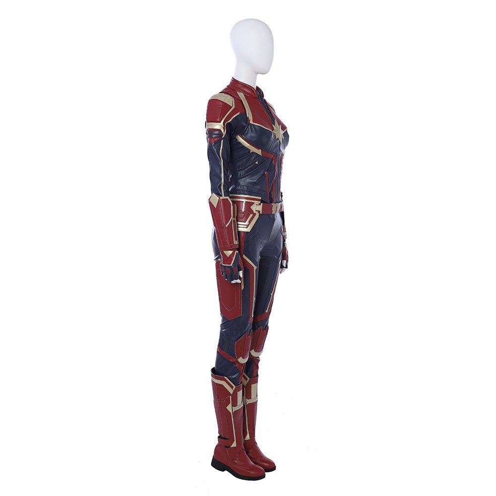 Traje de Cosplay de Captain Marvel Versión Roja - Outfit de Captain Marvel (Carol Danvers) de la Película - Fantasia Cosera