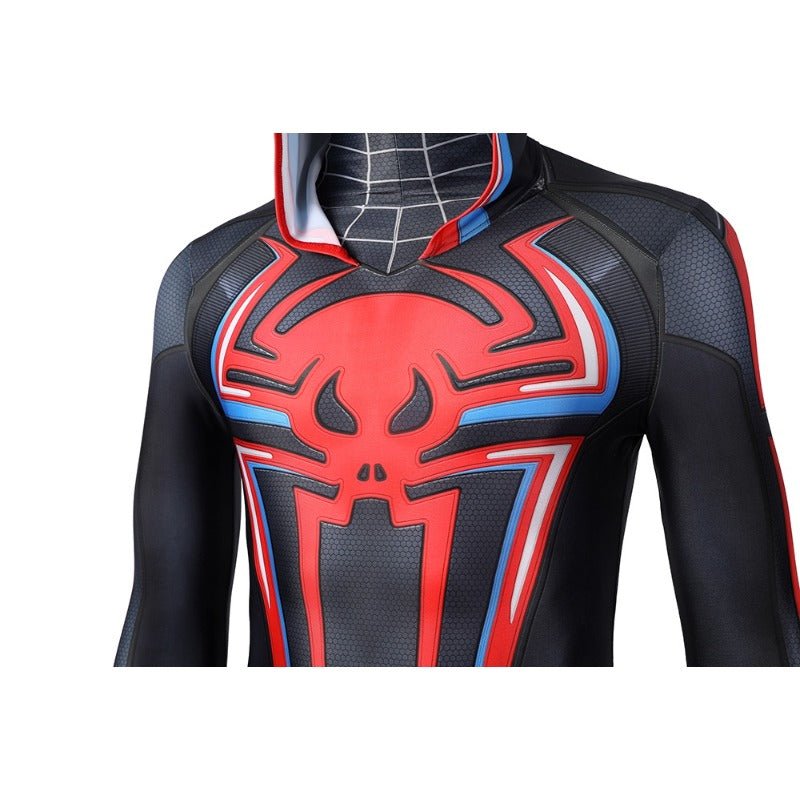 Traje de Cosplay de Miles Morales Spiderman 2099 con Capucha para Halloween y Fiestas - Fantasia Cosera