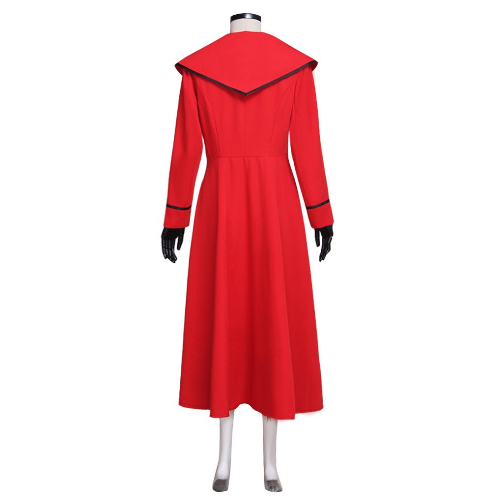 Traje de Cosplay de Mary Poppins Chaqueta Vestido Adulto Negro/Rojo - Fantasia Cosera