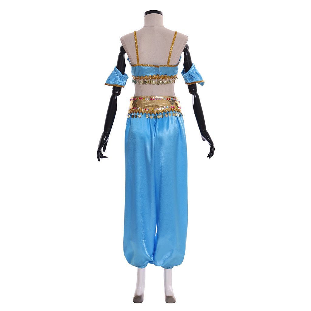 Disfraz de Princesa Jasmine con Capa | Traje de Disney Aladdin para Halloween y Fiestas Temáticas - Fantasia Cosera