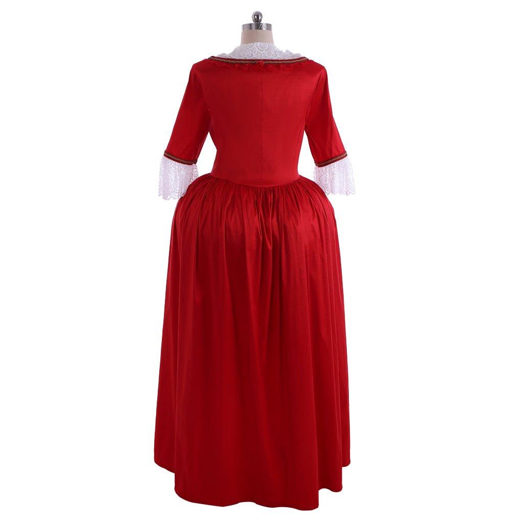 Vestido de Gala Rojo Claire Randall Outlander | Cosplay Estilo Rococó y Medieval - Fantasia Cosera