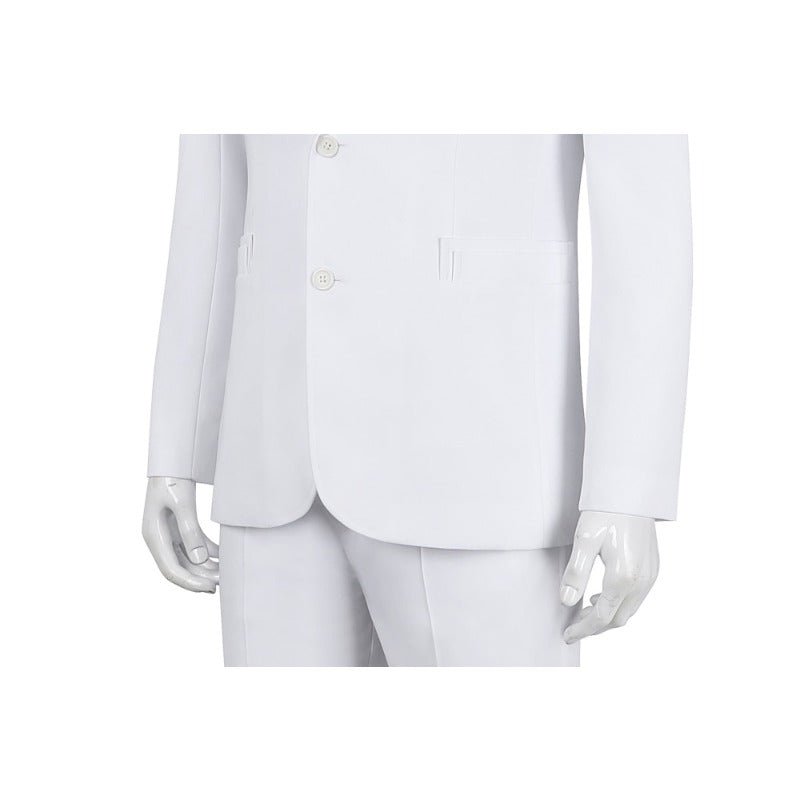 Traje de Cosplay Joker 2 Arthur Fleck Blanco - Conjunto Completo: Traje, Camisa, Chaleco, Pantalones, Corbata - Fantasia Cosera
