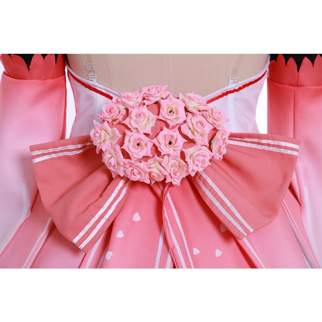Vestido Rosa de Sakura Miku Hatsune Miku Vocaloid para Cosplay - Fantasia Cosera