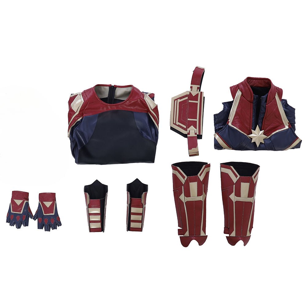 Traje de Cosplay de Captain Marvel Versión Roja - Outfit de Captain Marvel (Carol Danvers) de la Película - Fantasia Cosera