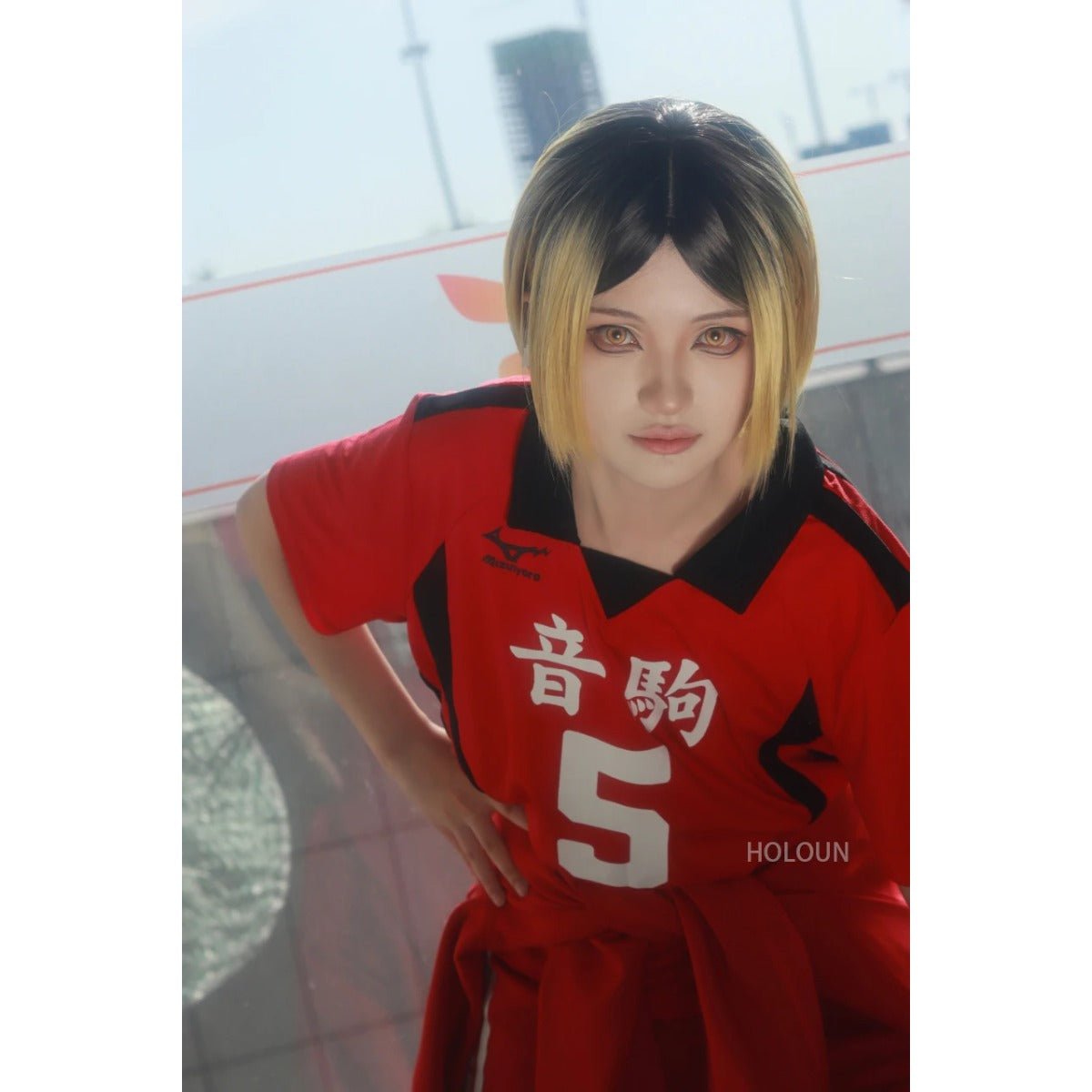 Haikyuu!! Kozume Kenma Nekoma High School Cosplay Conjunto Camiseta NO.5 y Peluca - Fantasia Cosera