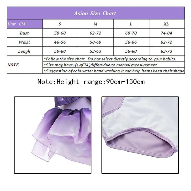 Traje de Baño Una Pieza Princesa Verano para Niñas de 3-14 Años - Fantasia Cosera