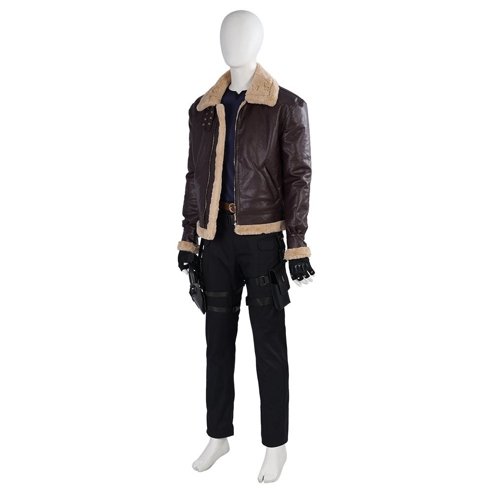 Traje de Cosplay de Leon de Resident Evil 4 - Conjunto Completo para Hombres en Halloween y Eventos de Juegos - Fantasia Cosera