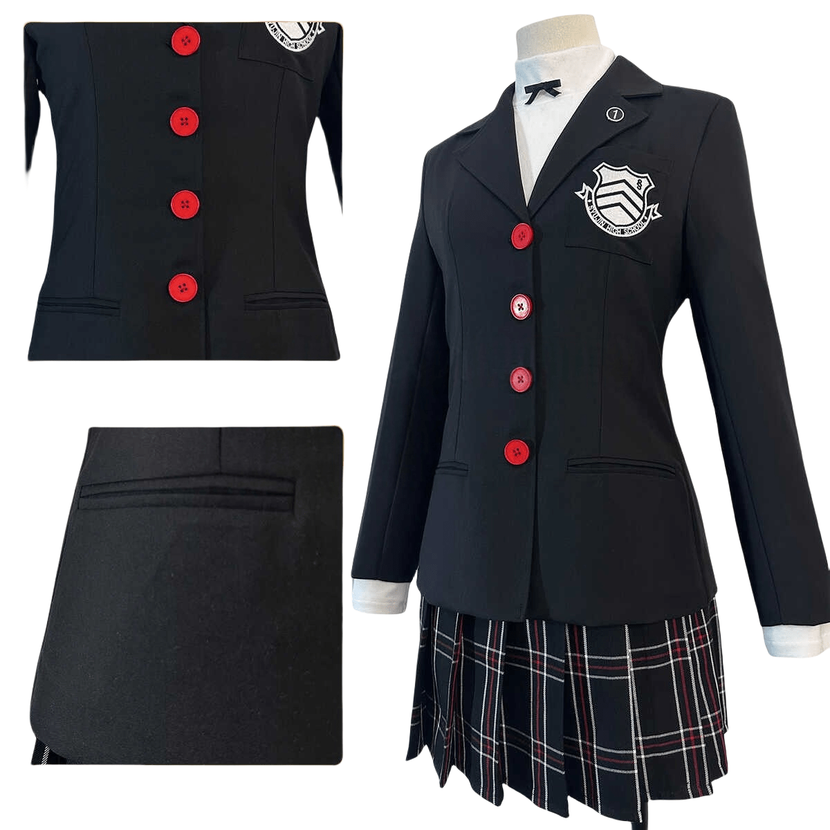 Traje de Cosplay Persona 5 - Akira Kurusu, Kasumi Yoshizawa, Outfit Academia Shujin - Fantasia Cosera