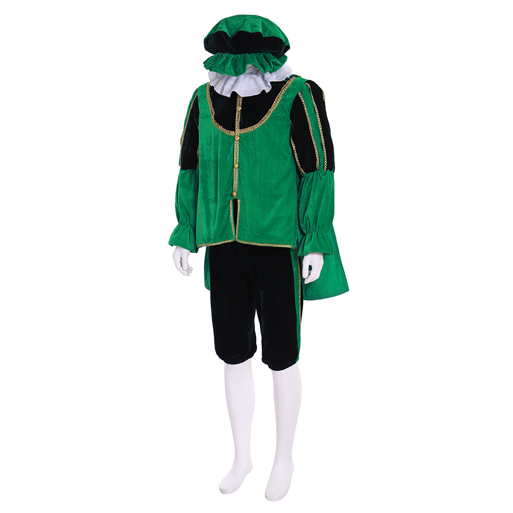 Traje Medieval Tudor Renacimiento para Hombre - Uniforme de Corte Isabelino Verde - Fantasia Cosera