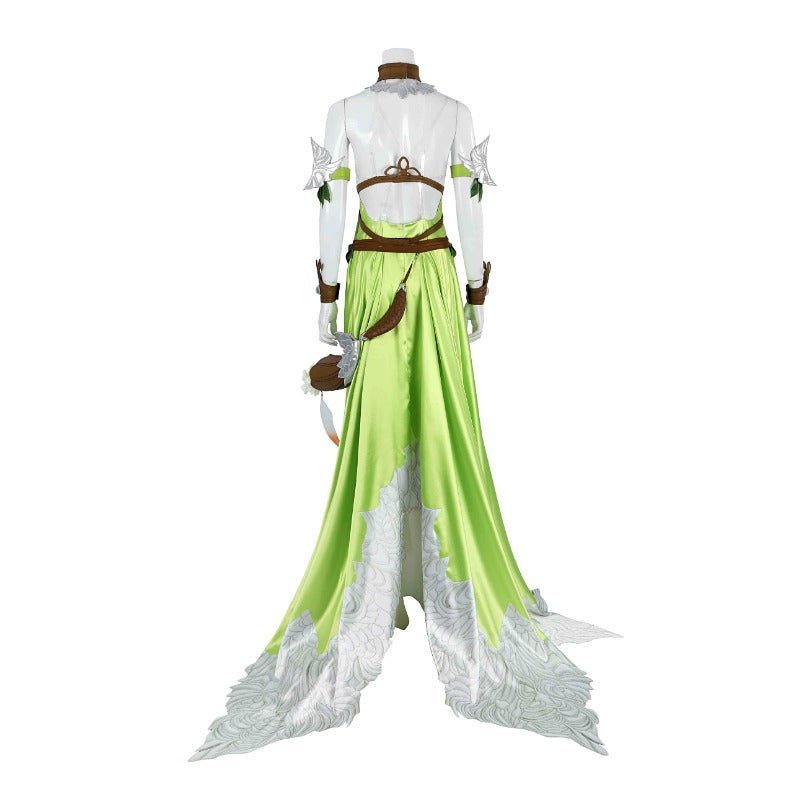 Traje de Nophica de FF14 Cosplay - Vestido Largo Verde para Halloween y Fiestas - Fantasia Cosera