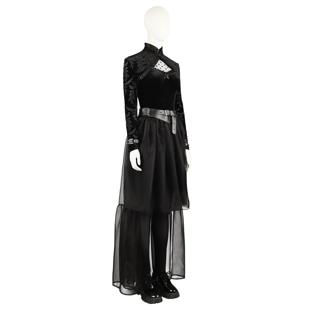 Traje de Cosplay de Lisa Frankenstein 2024 - Vestido Negro para Halloween y Eventos - Fantasia Cosera
