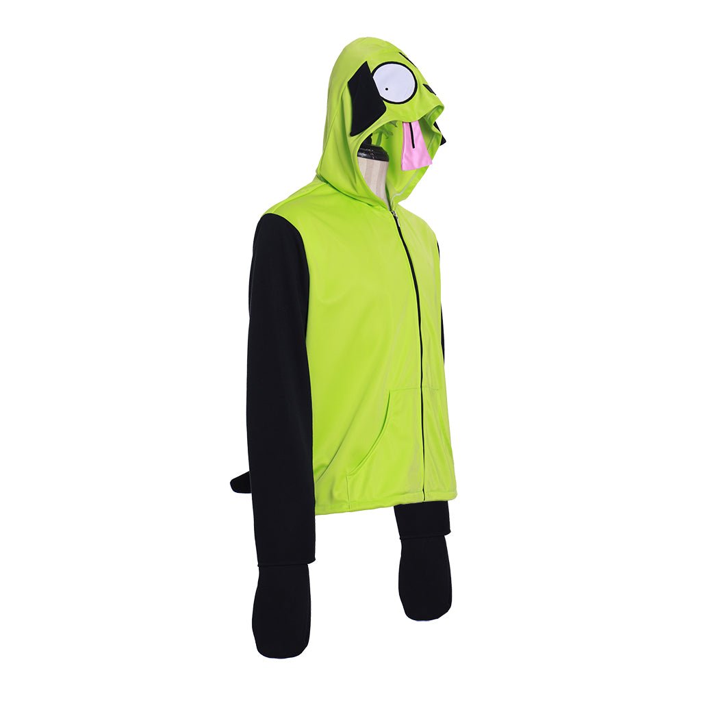 Chaqueta con Capucha Invader Zim Gir Casual con Cremallera para Hombres Adultos - Fantasia Cosera