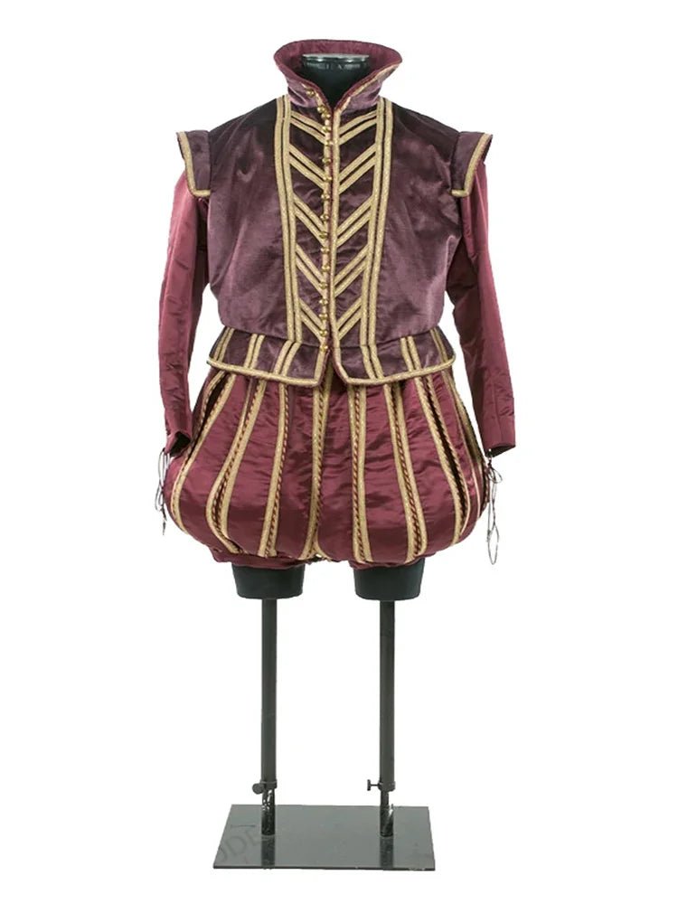 Traje Tudor de Noble del Siglo XVI para Hombre - Disfraz de Príncipe o Rey de la Época Isabelina - Fantasia Cosera
