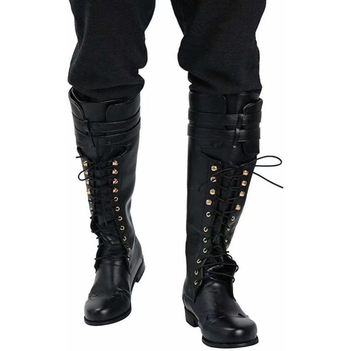 Botas de Cosplay Steampunk Medieval para Hombres y Mujeres, Zapatos Pirata de Cuero PU - Fantasia Cosera