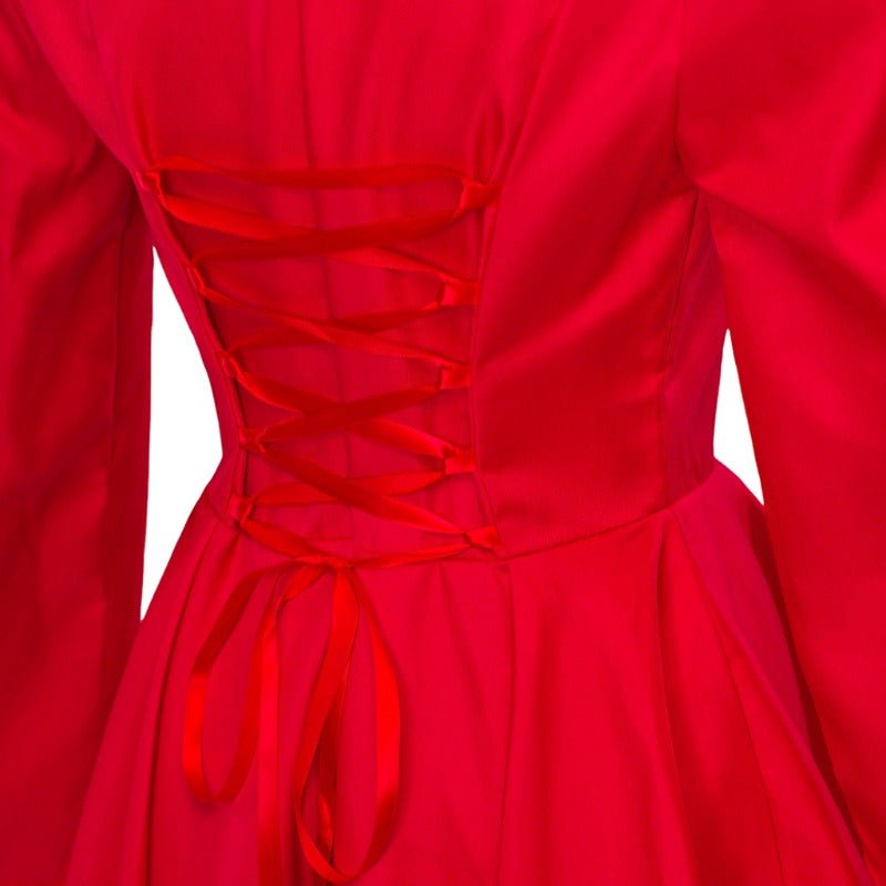 Vestido Gótico Medieval de Cocktail Alto-Bajo – Traje de Cosplay de Manga Larga para Mujer - Fantasia Cosera