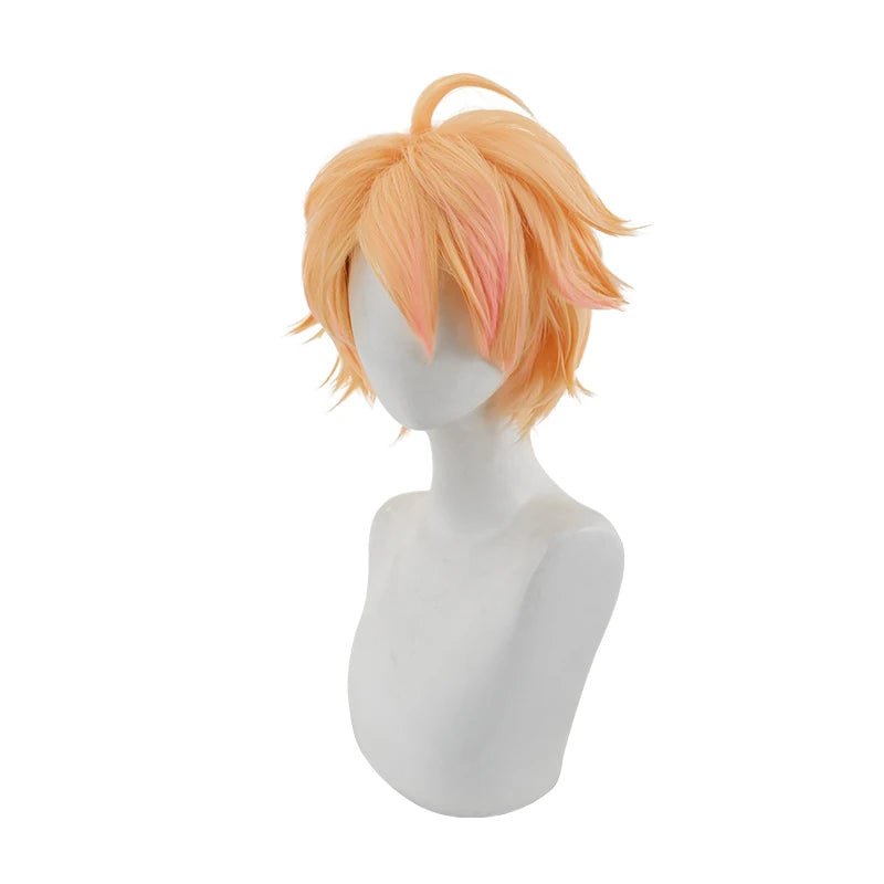 Peluca de Cosplay de Ezreal Enamorado de LOL Juego, Día de San Valentín Ezreal 30cm Pelucas de Cosplay para Hombres Cabello Sintético Resistente al Calor - Fantasia Cosera