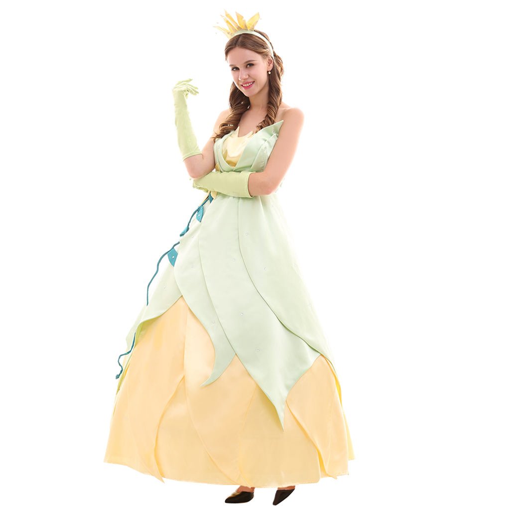 Serie de Trajes de Cosplay de la Princesa Tiana | Vestidos Elegantes para Cosplay, Fiestas y Halloween - Fantasia Cosera
