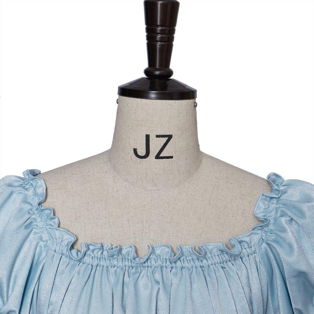 Vestido de Cosplay Bridgerton - Vestido de Regencia Azul Claro con Cintura Imperio - Fantasia Cosera