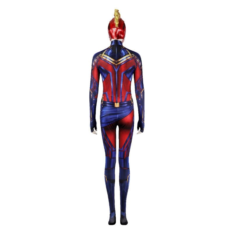 Traje de Cosplay de Captain Marvel Carol Danvers Impreso en HD - Inspirado en Avengers Endgame - Fantasia Cosera