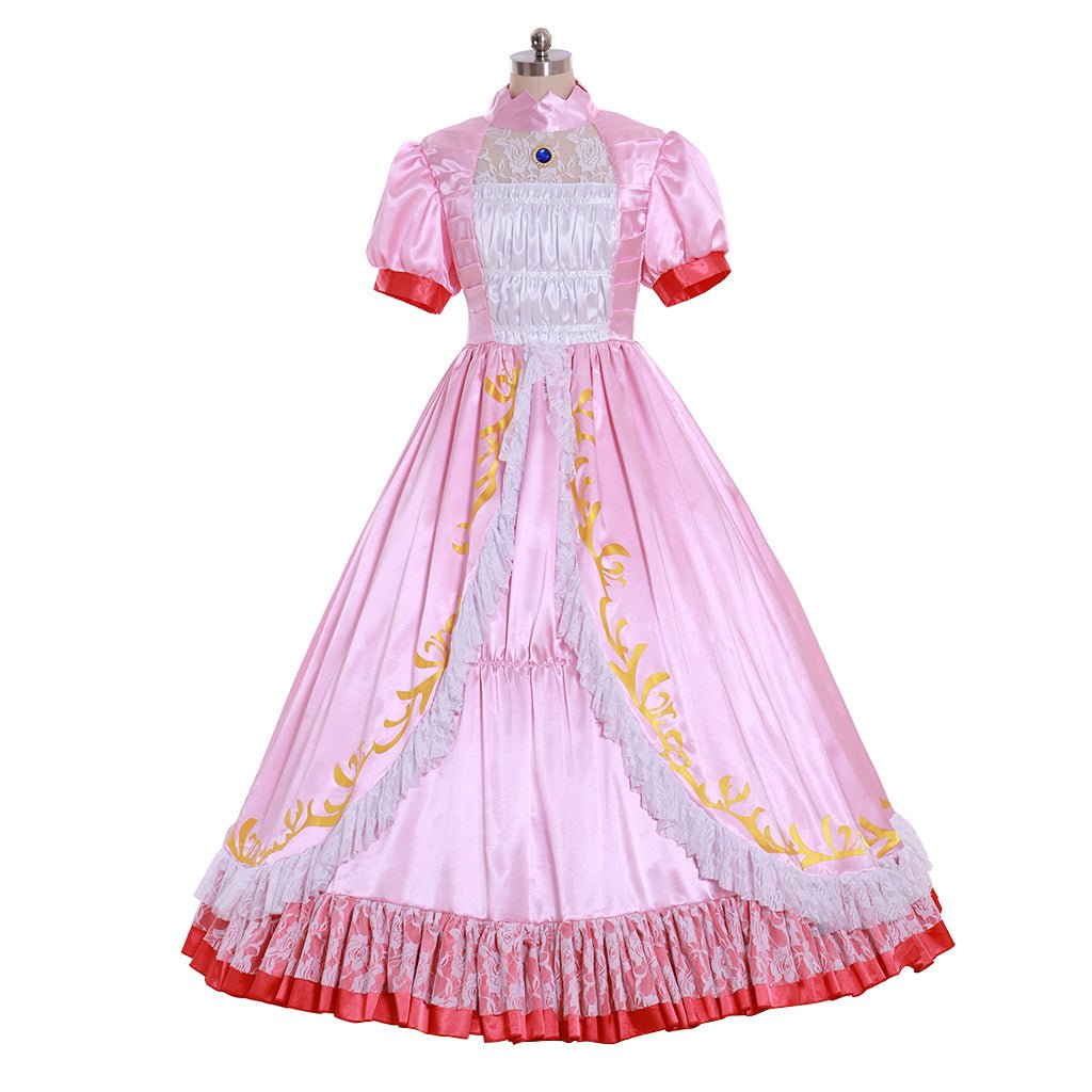 Disfraz de Princesa Peach | Vestido de Gala para Mujer para Halloween y Fiestas de Cosplay - Fantasia Cosera