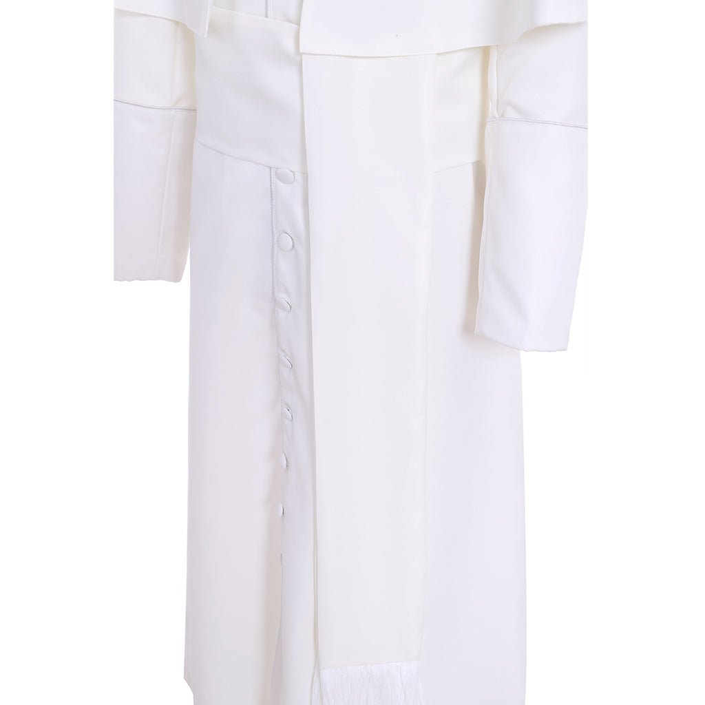 Túnica Blanca de Sacerdote Romano - Vestimenta de Clérigo - Traje Medieval y Gótico - Fantasia Cosera