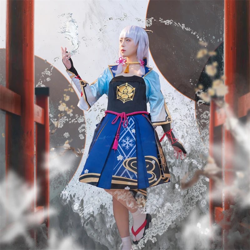 Traje de Cosplay Genshin Impact Kamisato Ayaka para Mujer - Vestido para Halloween y Role Play - Fantasia Cosera