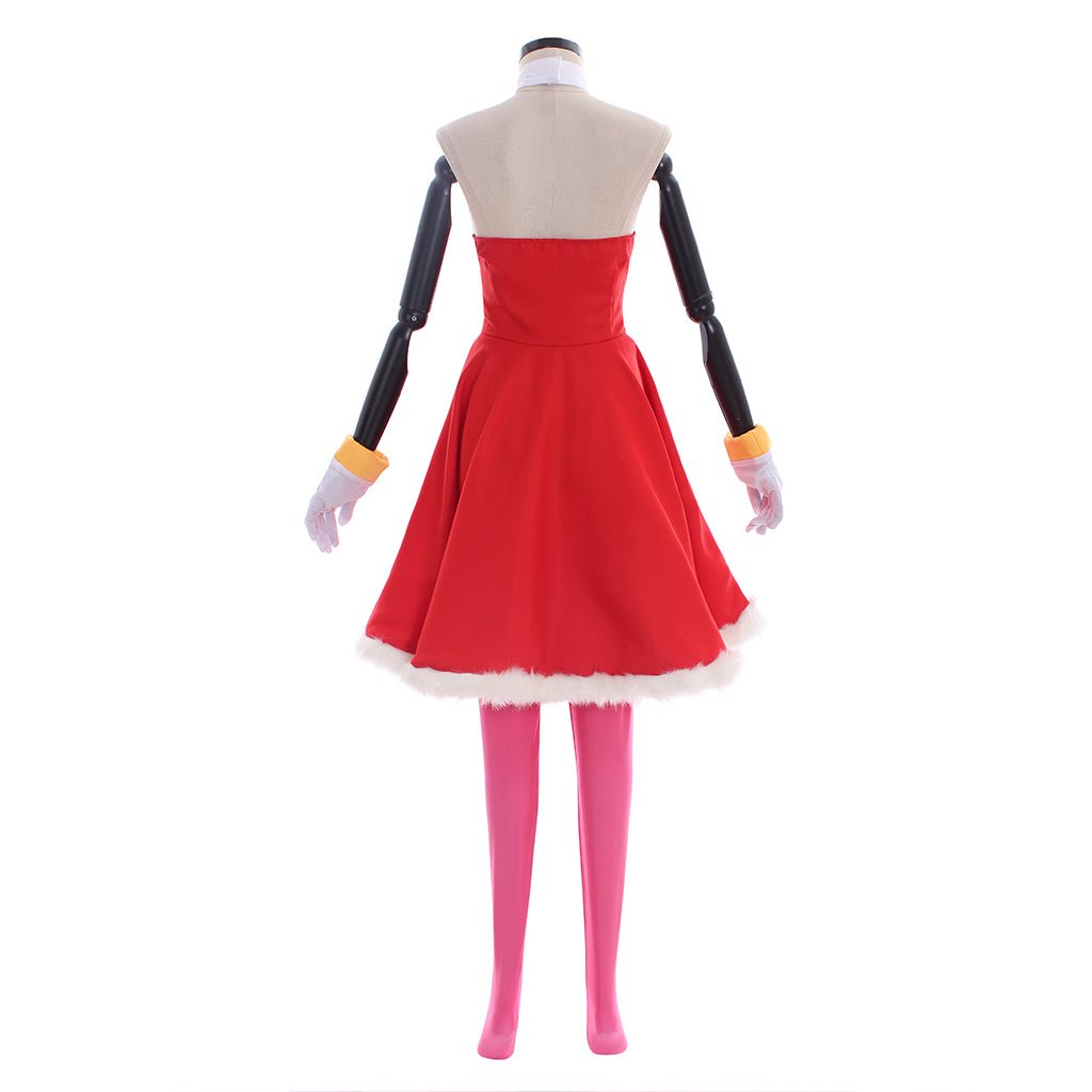 Traje de Cosplay de Amy Rose - Vestido Rojo Rosy The Rascal para Mujer | Serie de Cosplay de Juegos - Fantasia Cosera