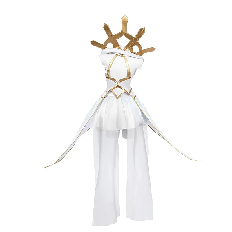 Traje de Cosplay de Lux Elementalista de LOL para Mujer - Vestido Blanco Completo para Halloween - Fantasia Cosera