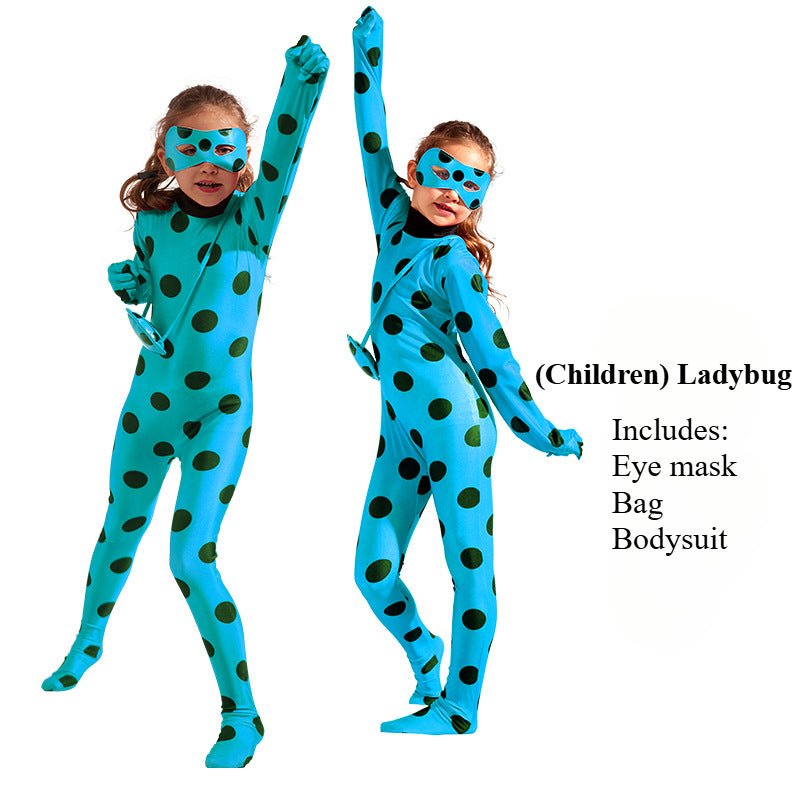 Disfraz de Halloween de Mariquita y Gato Negro para Niños - Adorable Mono de Mariquita - Fantasia Cosera