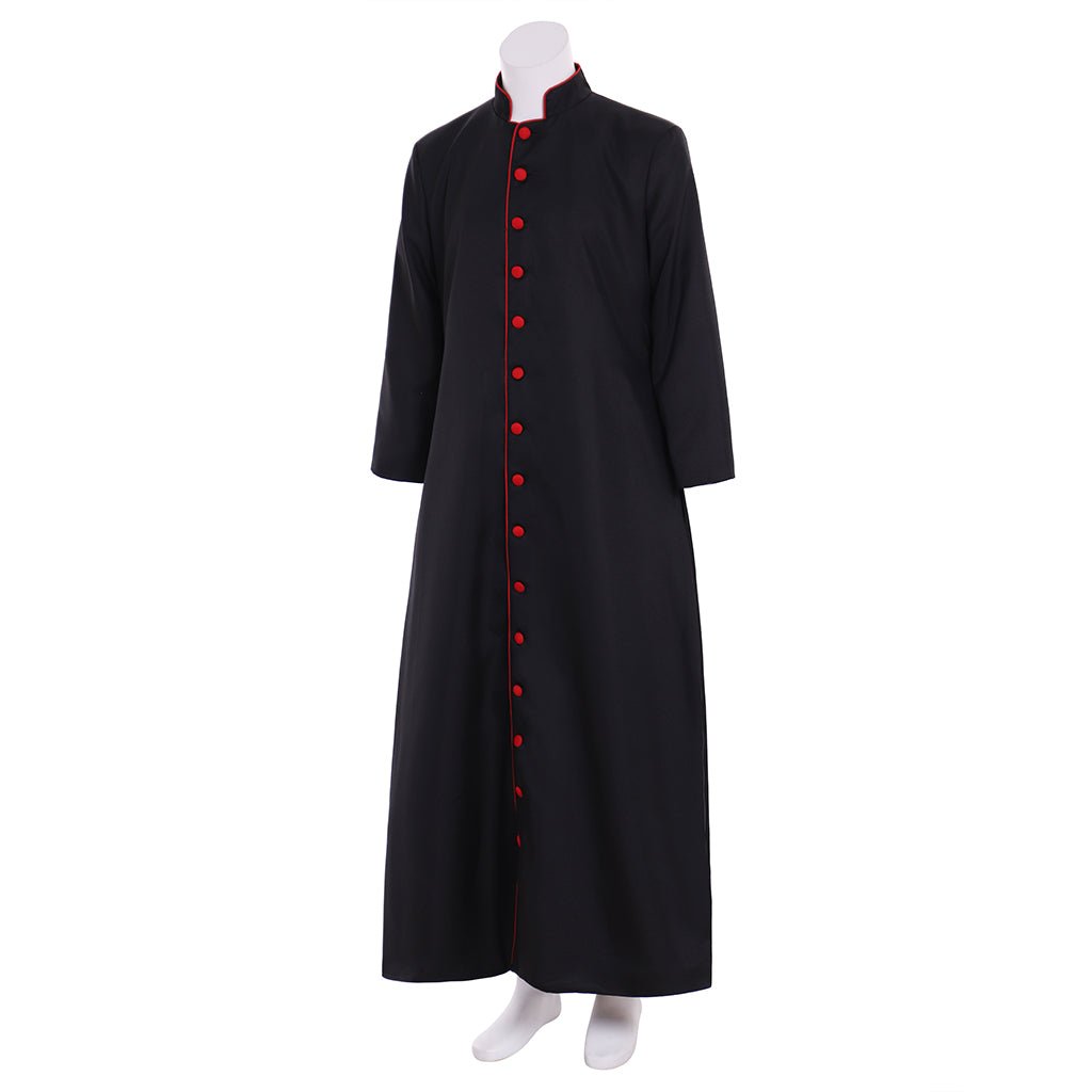Traje de Clérigo Negro Romano Personalizado | Túnica de Clérigo Medieval para Cosplay de Adultos - Fantasia Cosera