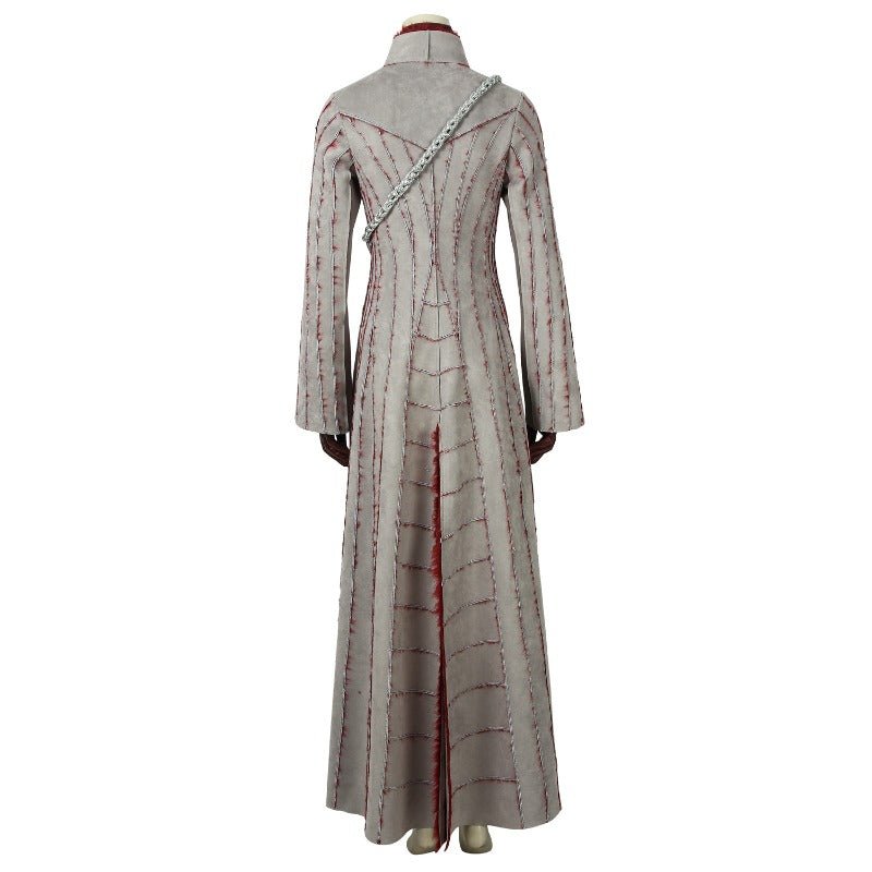 Traje de Cosplay de Daenerys Targaryen - Vestido de Mangas Largas con Broche para Halloween y Fiestas - Fantasia Cosera