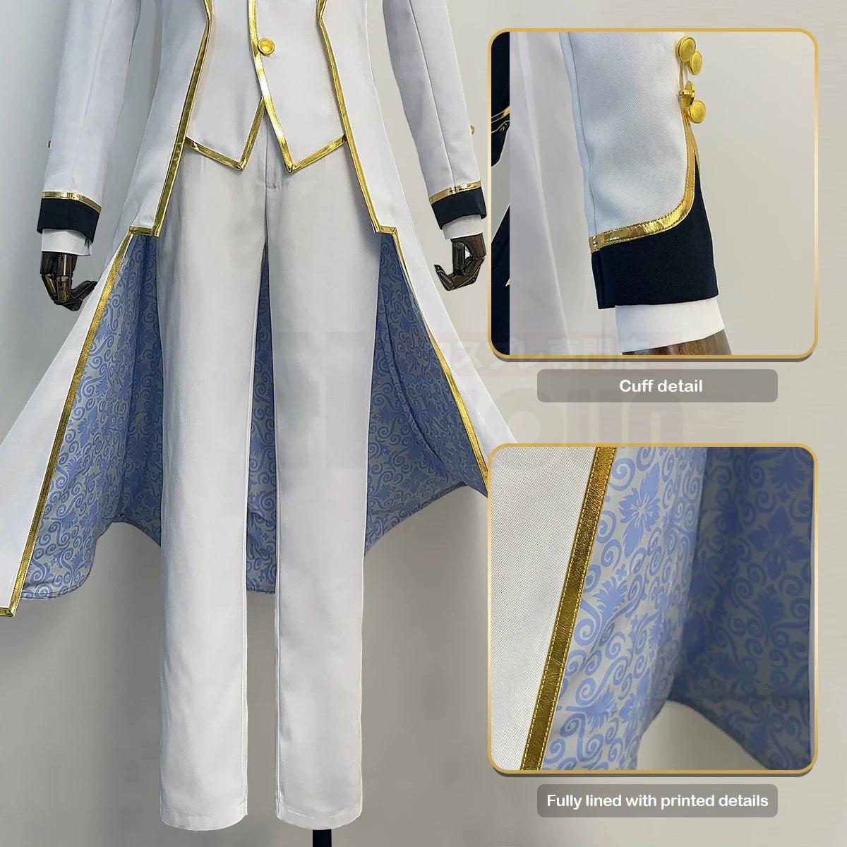 Disfraz Cosplay de NAGI de Blue Lock - Peluca, Abrigo y Pantalones Blancos de la Serie Ángeles y Demonios - Fantasia Cosera