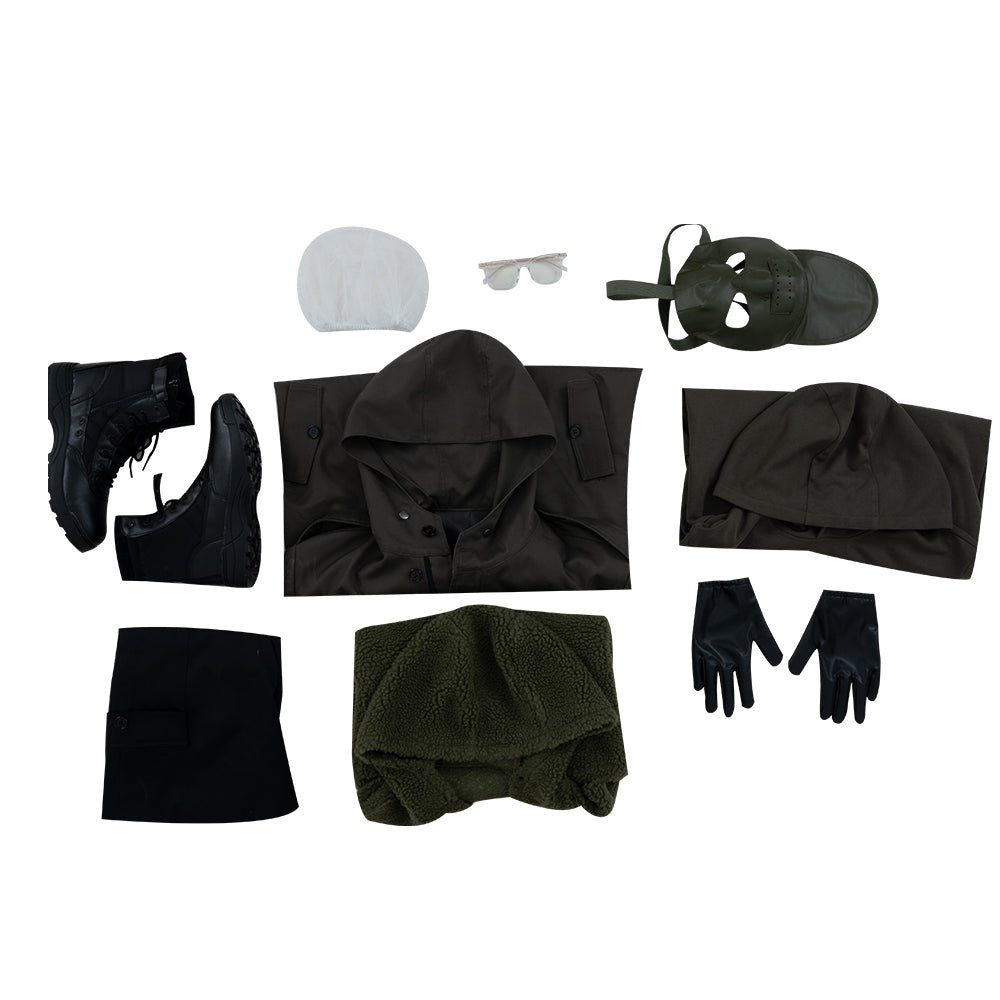 Chaqueta Verde Ejército del Acertijo Cosplay Disfraz | Abrigo Signo de Interrogación para Halloween - Fantasia Cosera