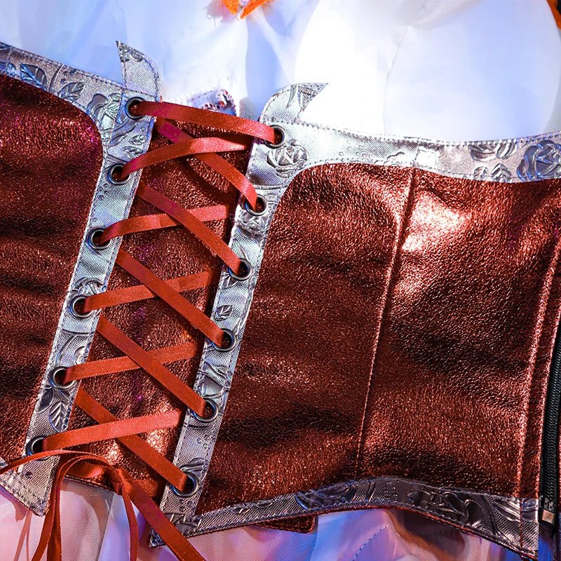 Traje de Cosplay de Evelynn Sombra Mágica Occidental de LOL - Conjunto Completo de Vestido Naranja para Mujer - Fantasia Cosera