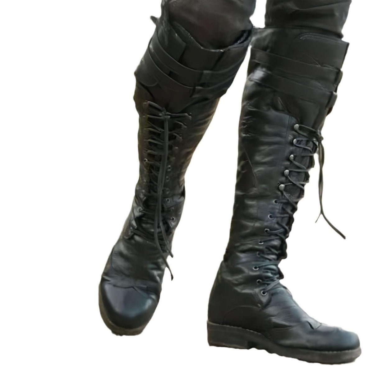 Botas de Cosplay Steampunk Medieval para Hombres y Mujeres, Zapatos Pirata de Cuero PU - Fantasia Cosera
