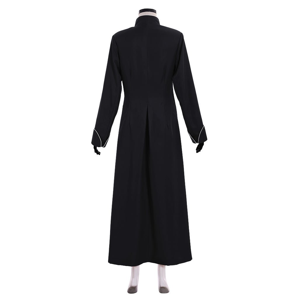 Traje de Cosplay de Sacerdote Cristiano Medieval para Hombre - Negro con Cuello Alto - Halloween, Carnaval, Eventos - Fantasia Cosera