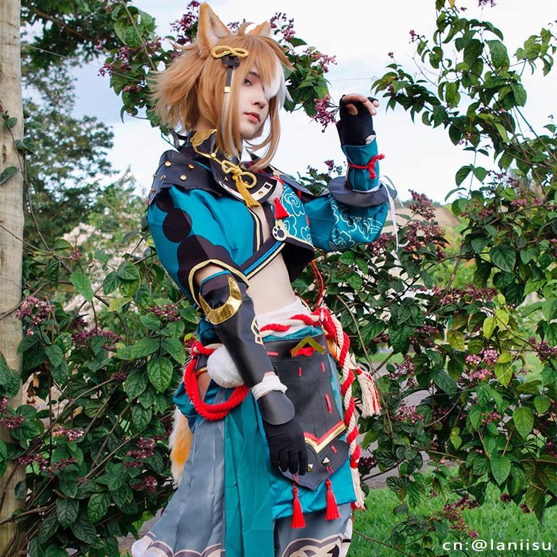 Traje de Cosplay de Gorou de Genshin Impact para Hombre Uniforme de Combate Disfraz de Chico Zorro Halloween Mujer Traje de Cosplay Juego Conjunto Completo - Fantasia Cosera