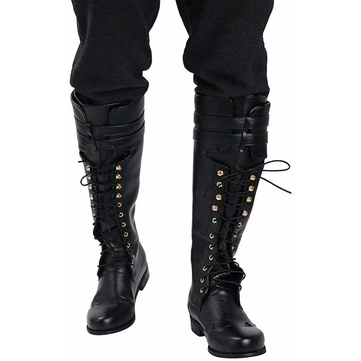 Botas de Cosplay Steampunk Medieval para Hombres y Mujeres, Zapatos Pirata de Cuero PU - Fantasia Cosera