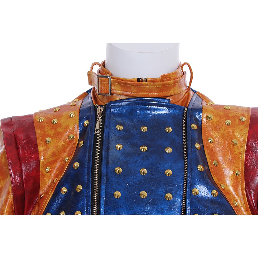 Traje de Cosplay Descendants 2 para Hombres y Niños - Chaqueta de Cuero Punk con Abrigo con Tachuelas - Fantasia Cosera