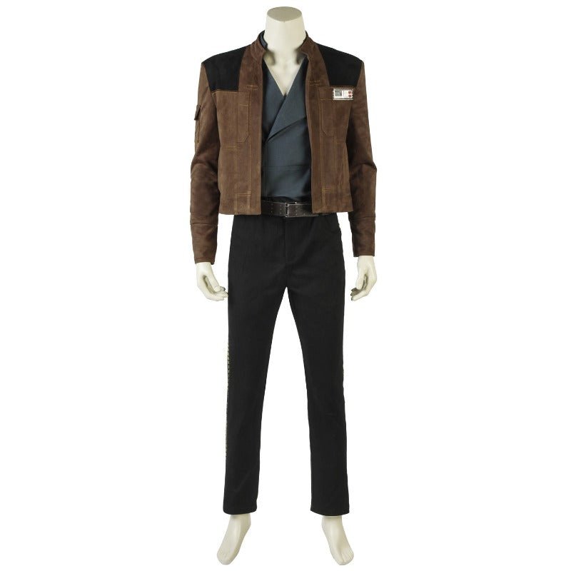 Traje de Han Solo Cosplay - Chaqueta de Piel, Cinturón de Cuero y Fundas Juego Completo para Role Play en Halloween - Fantasia Cosera
