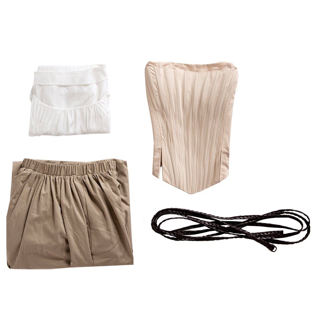 Traje de Cosplay de Cenicienta de Sony Music Film para Halloween - Falda Larga Beige para Mujeres - Fantasia Cosera
