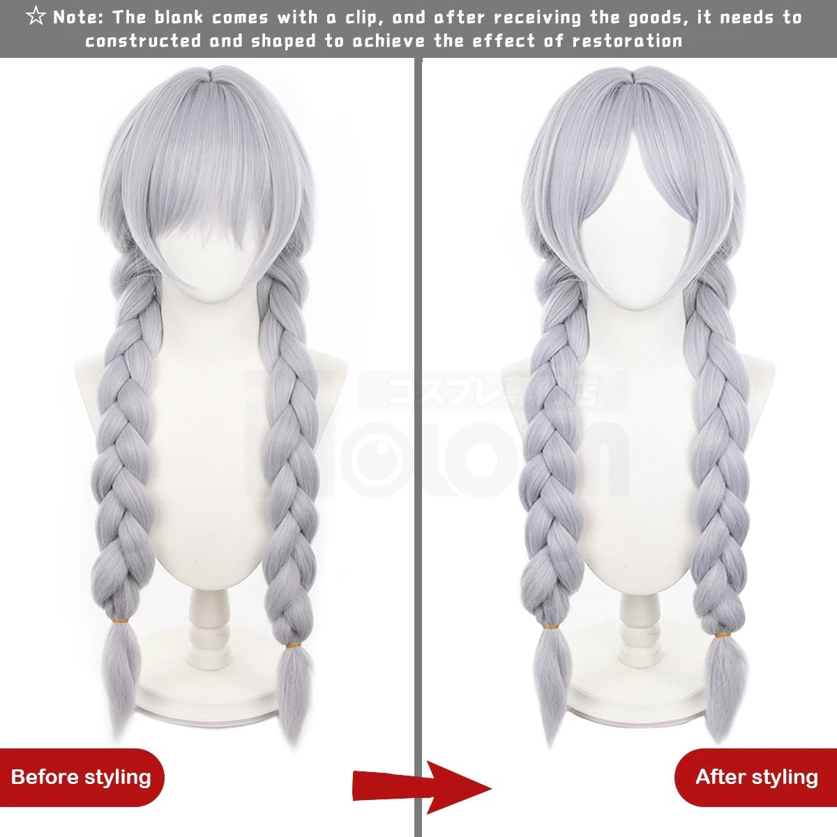 Peluca de Cosplay Frieren Más Allá del Fin del Viaje Anime Cabello Trenzado Rosa Ajustable Fibra Sintética Regalo Navidad - Fantasia Cosera