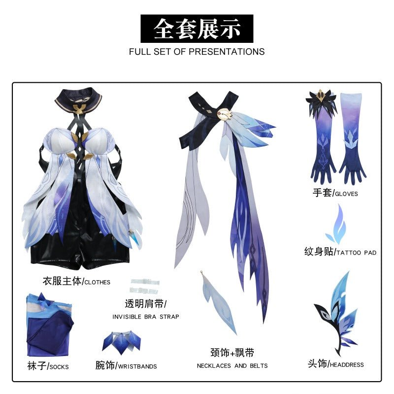 Traje de Cosplay de Skirk de Genshin Impact – Outfit del Maestro de Tartaglia para Mujeres - Fantasia Cosera